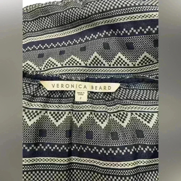 Veronica Beard Silk Mini Dress Size 2 | Boho A-Line Ruffle Dress | 100% Silk - Picture 6 of 6